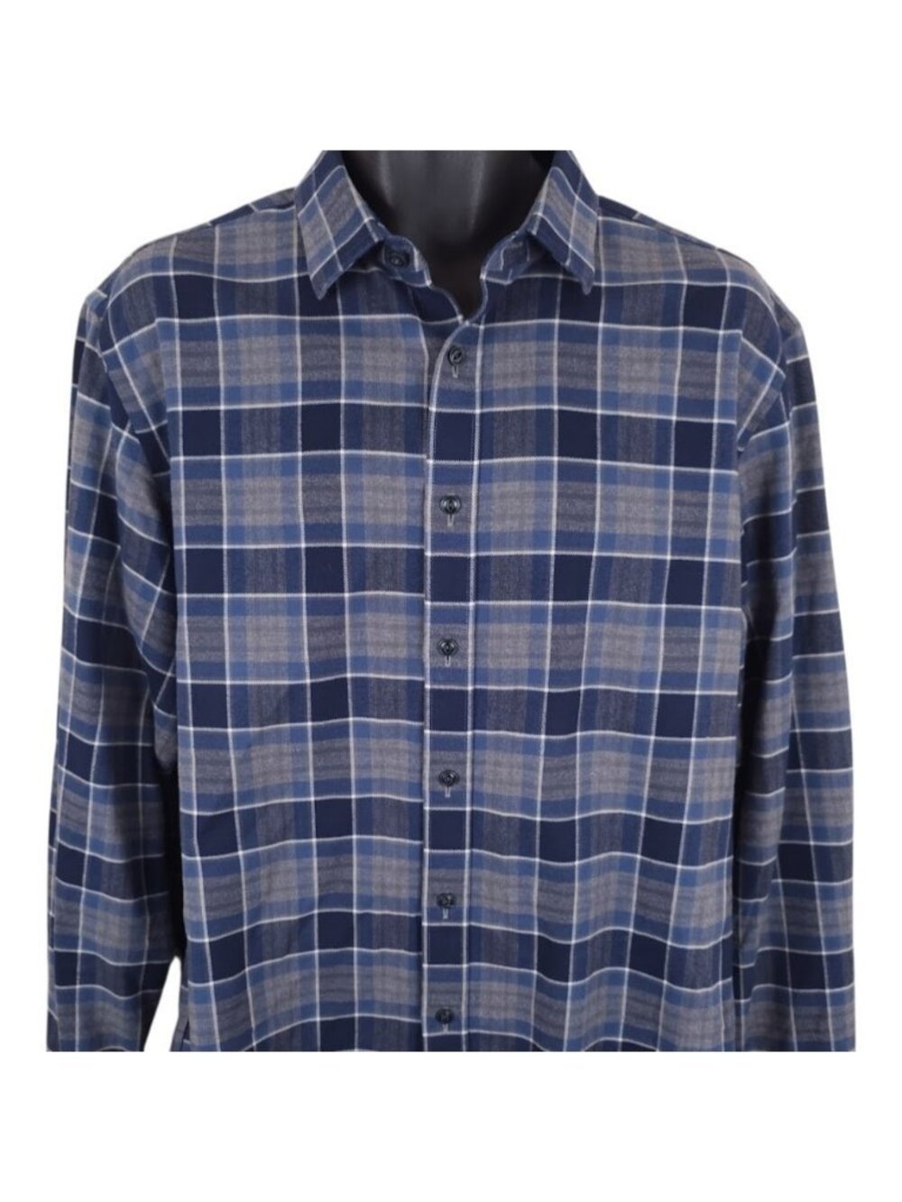 UNTUCKit Shirt Mens Size Large Blue Plaid Wrinkle Free Button Down